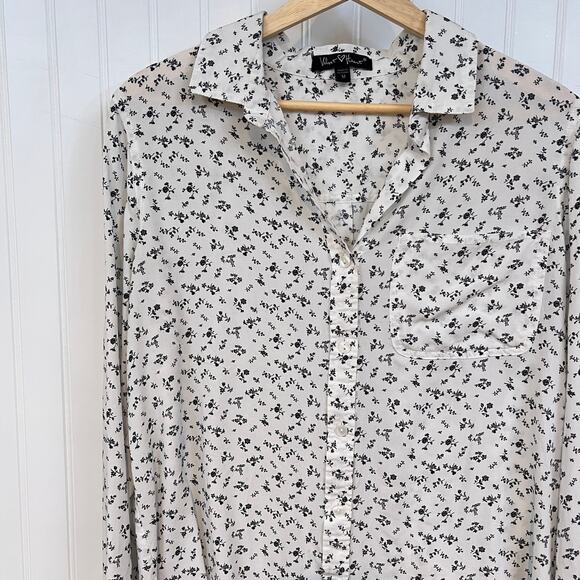 Velvet Heart Women's Long Sleeve Floral Print Shirt Blouse Button Down Hi Low - Picture 1 of 9